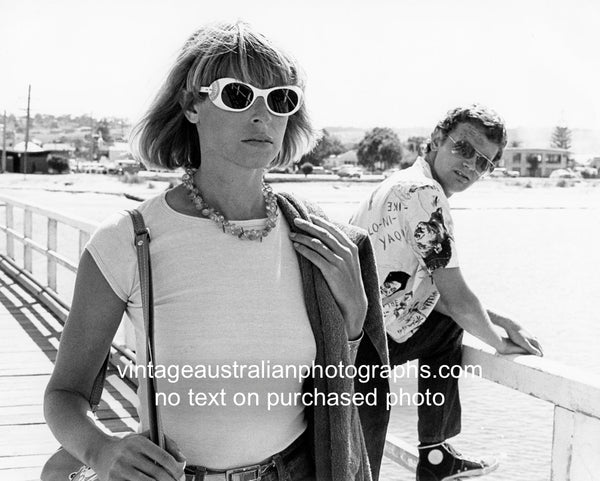 Judy Morris and Richard Moir at Lakes Entrance on the set of "In Search of Anna"